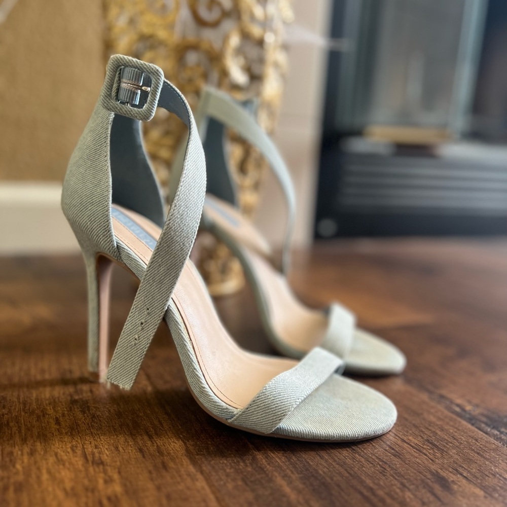 Denim heels